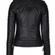 Illustration for article titled Black Womens Slim Fit Biker Diamond Quilted Kay Michaels Real Leather Jacketem/em